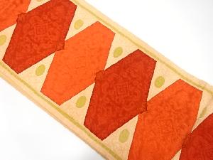 ふくれ織　花唐草に抽象模様織り出し全通袋帯